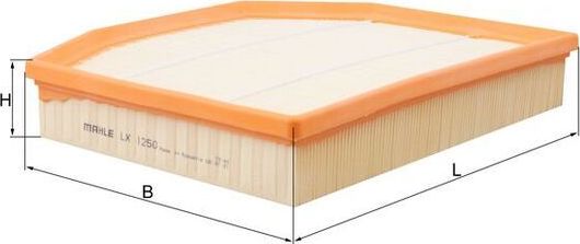 Воздушный фильтр Mahle. Артикул LX 1250