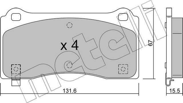 Тормозные колодки Metelli передние для Tesla Model 3 I 2018-2026. Артикул 22-1277-0