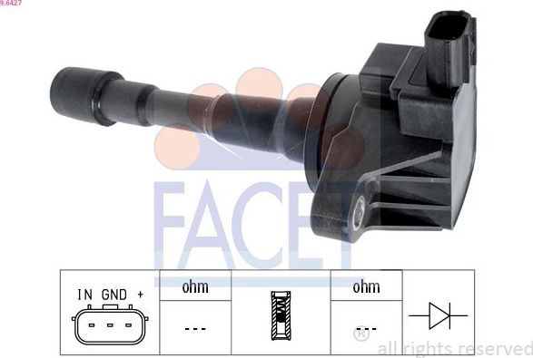 Катушка зажигания Facet OE Equivalent. Артикул 9.6427