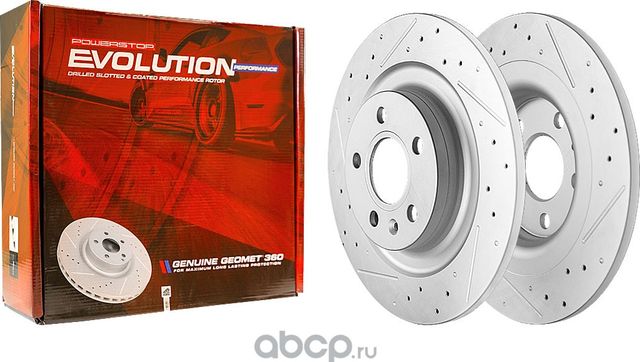 ЗАДНИЙ ТОРМОЗНОЙ ДИСК EVOLUTION С ПЕРФОРАЦИЕЙ И НА (Powerstop). Артикул CBR3544