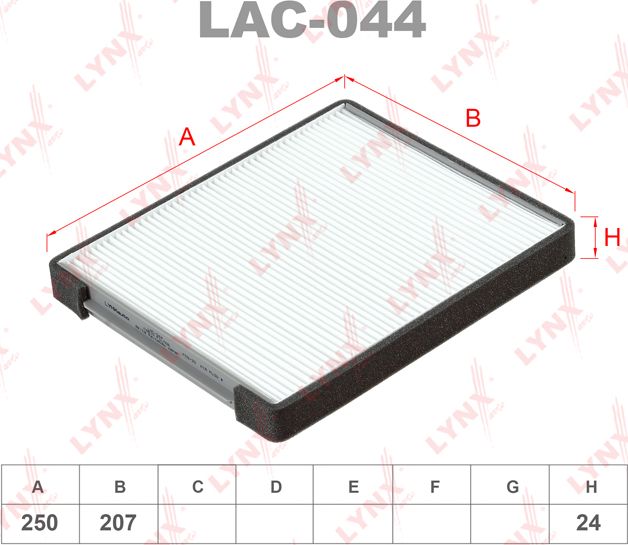 Салонный фильтр LYNXauto. Артикул LAC-044