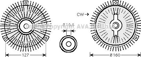 Муфта вентилятора (вискомуфта) AVA (алюминий). Артикул MSC488