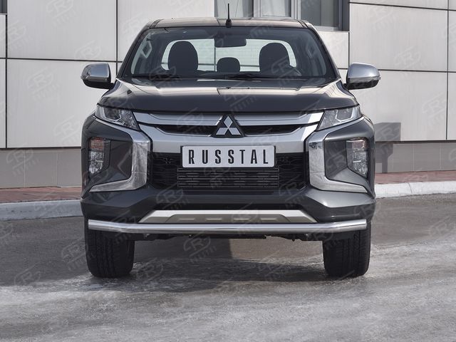 Защита RusStal переднего бампера d63 секции для Mitsubishi L200 V рестайлинг 2018-2026. Артикул ML2Z-003261