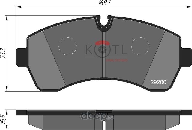 Колодки тормозные дисковые передние к-т MERCEDES-BENZ SPRINTER 06>/CRAFTER (5т) 06 (Kotl). Артикул 1696kt