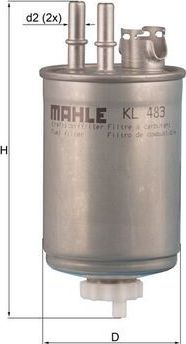 Топливный фильтр Mahle-Knecht. Артикул KL 483