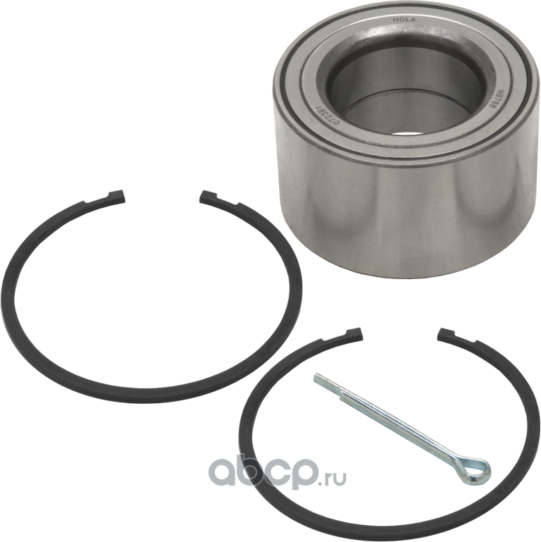 Подшипник ступицы, комплект, передний, подшипник, стопорное кольцо - 2шт., шплинт, NISSAN X-Trail  (Hola). Артикул NB788