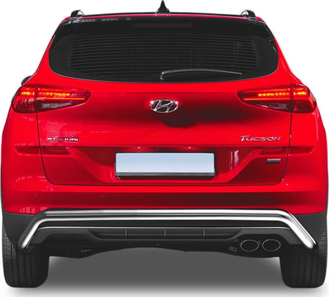 Защита Rival заднего бампера d57 скоба для Hyundai Tucson III рестайлинг (кроме High-Tech Plus и N-Line) 2018-2026. Артикул R.2311.009