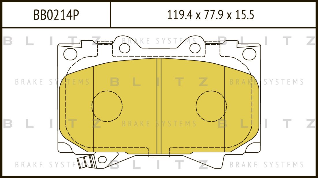 Колодки тормозные TOYOTA LAND CRUISER 98- перед. (Blitz). Артикул BB0214P
