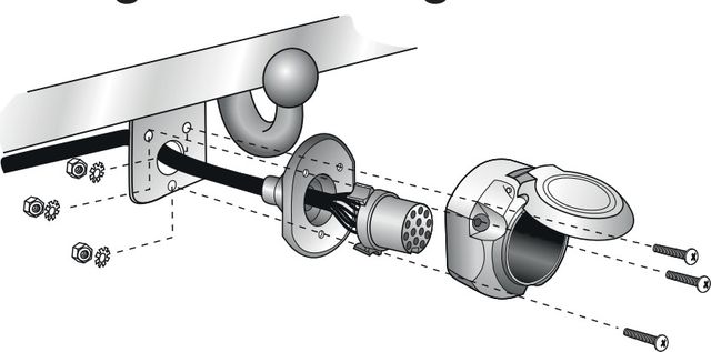 Штатная электрика фаркопа Hak-System (полный комплект) 13-полюсная для Lexus NX 200t, 300h 2014-2021. Артикул 21670503