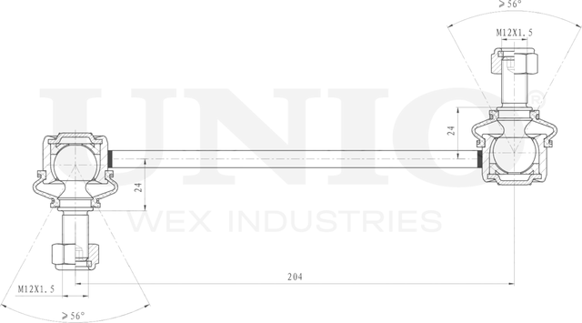 Тяга/стойка стабилизатора (Unio). Артикул SSP-50126