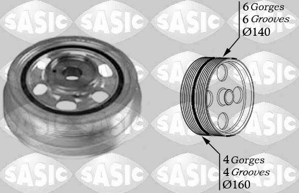 Шкив коленвала Sasic для Fiat Ducato III 2006-2026. Артикул 2156030