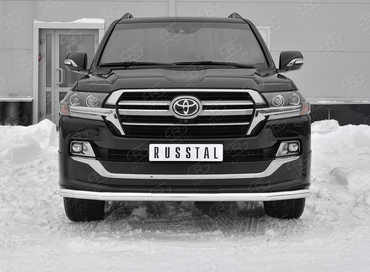 Защита RusStal переднего бампера d63 секции для Toyota Land Cruiser 200 Executive Lounge 2018-2021. Артикул TLCZ-003114