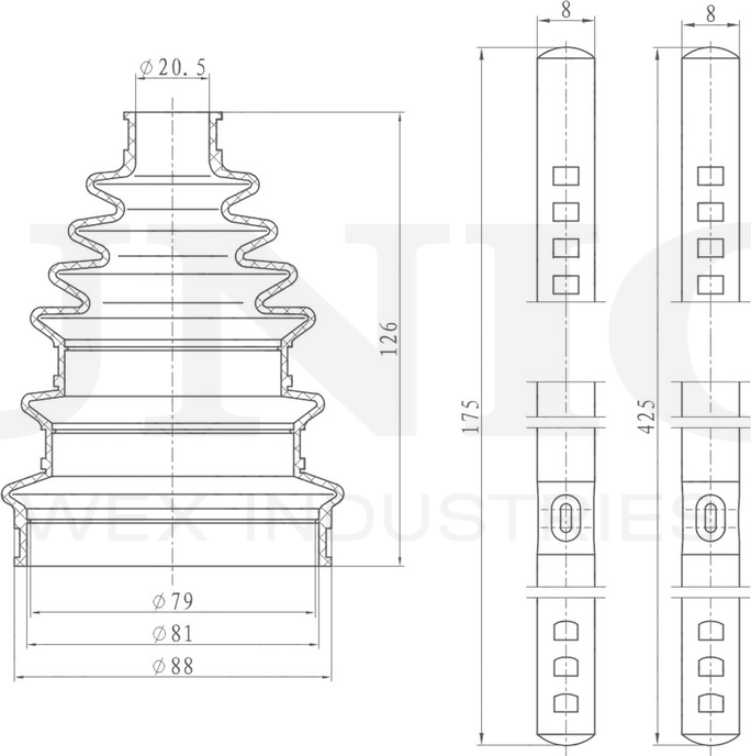 Пыльник ШРУС, комплект (Unio). Артикул DUC-30011K