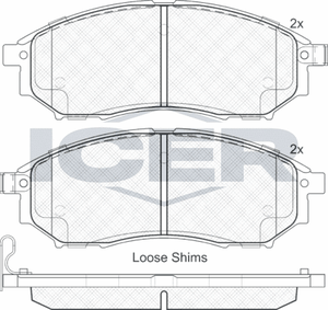 Тормозные колодки Icer передние для Infiniti QX50 I 2013-2017. Артикул 181876