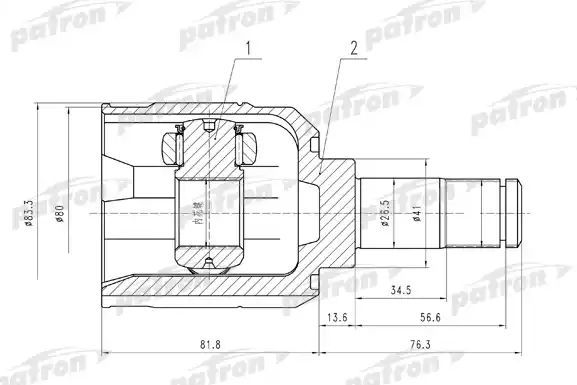 Шрус внутренний (граната) Patron. Артикул PCV5008