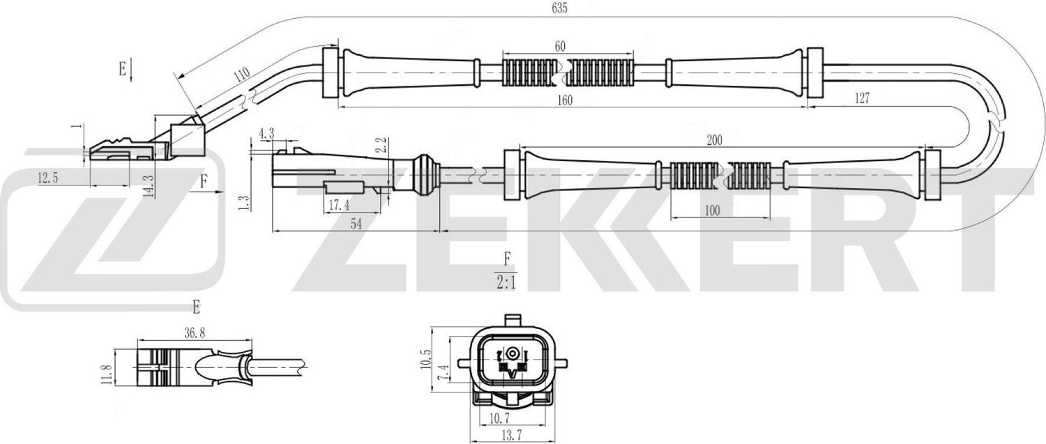 Датчик ABS Zekkert. Артикул SE-6221