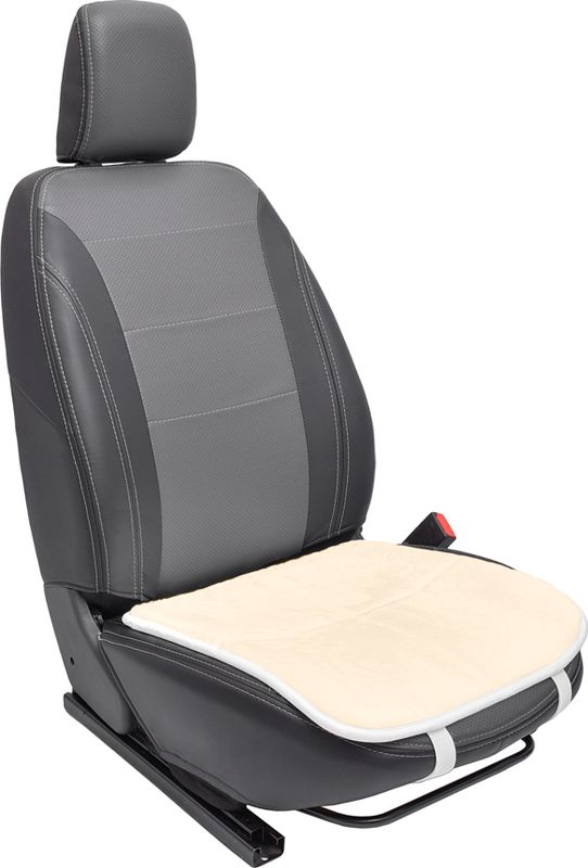 Накидка универсальная Rezkon меховая из 50% нат. овчины на передние сидения, цвет Белый. Артикул 8104010100