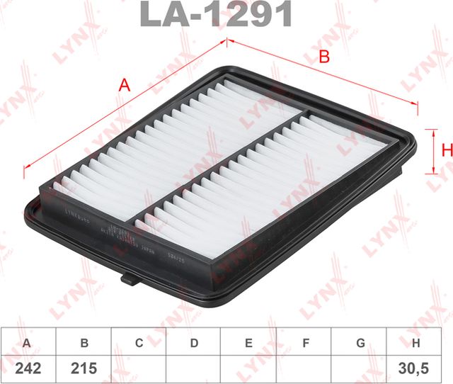 Воздушный фильтр LYNXauto для Suzuki Jimny IV 2018-2026. Артикул LA-1291