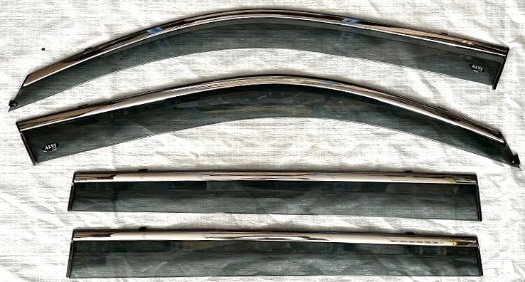 Дефлекторы Alvi-Style для окон с нержавеющим молдингом Haval H9 2015-2026. Артикул ALV464M