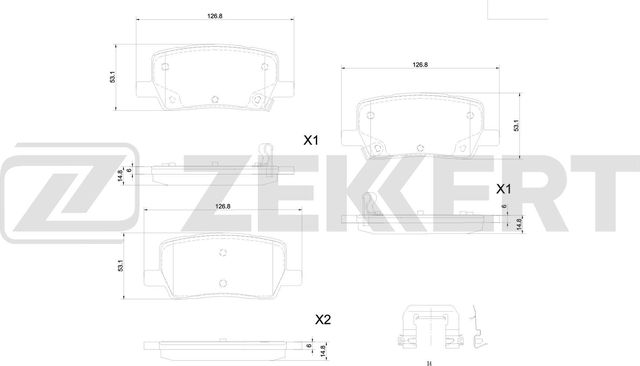 Тормозные колодки Zekkert задние для Tesla Model X I 2015-2026. Артикул BS-1405