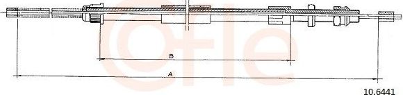 Трос ручника (тросик ручного тормоза) Cofle задний правый/левый для Citroen Jumpy I 1995-2006. Артикул 10.6441