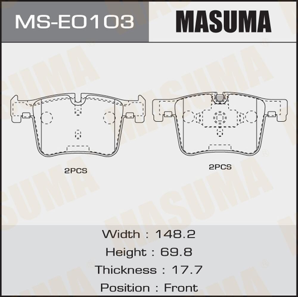 Тормозные колодки Masuma. Артикул MS-E0103