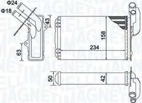 Радиатор отопителя (печки) Magneti Marelli. Артикул 350218405000