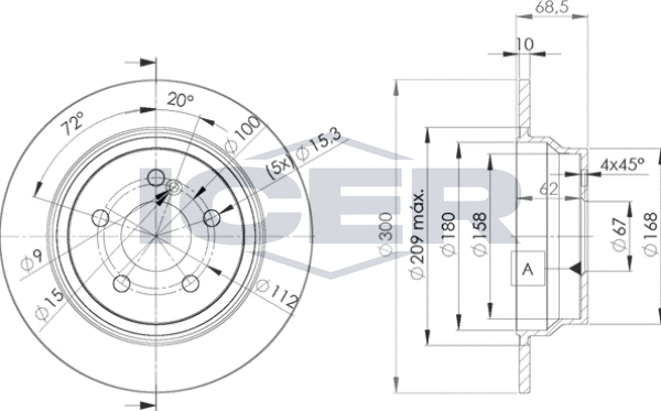 Тормозной диск Icer. Артикул 78BD0413-2
