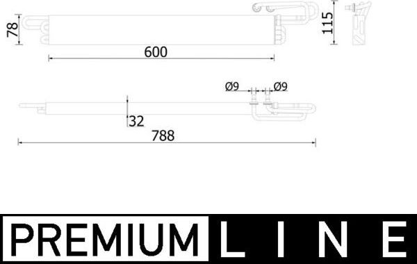 Радиатор масляный (маслоохладитель) для двигателя Mahle Premium. Артикул CLC 224 000P