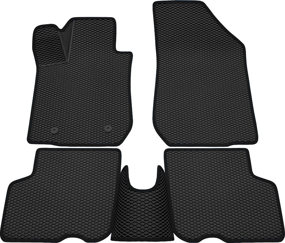 Коврики Rezkon 3D EVA Ромб резиновые для салона Lada Largus 5 мест I рестайлинг 2021-2026 Черный кант. Артикул 9239020201