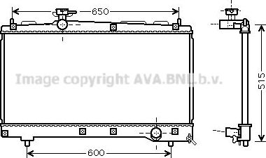 Радиатор охлаждения двигателя AVA для Toyota Ipsum II (M20) 2001-2009. Артикул TO2331