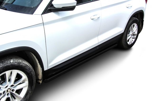 Пороги Slitkoff труба d57 для Skoda Kodiaq 2016-2026 Черные. Артикул SKKOD-004B