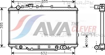 Радиатор охлаждения двигателя AVA. Артикул KA2017