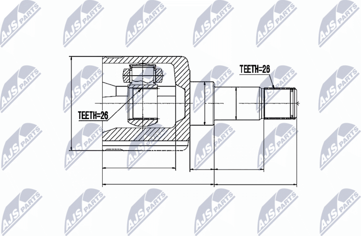Шрус внутренний (граната) NTY. Артикул NPW-FR-036