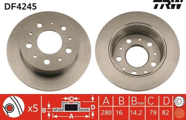 Тормозной диск TRW. Артикул DF4245