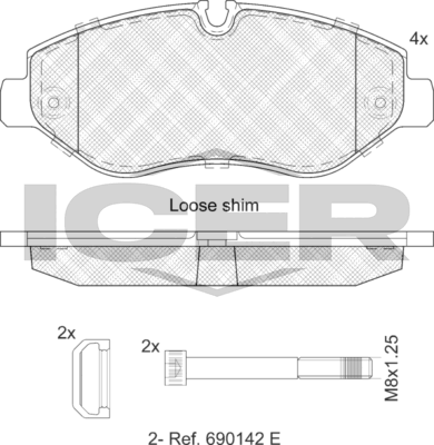 Тормозные колодки Icer. Артикул LM1786