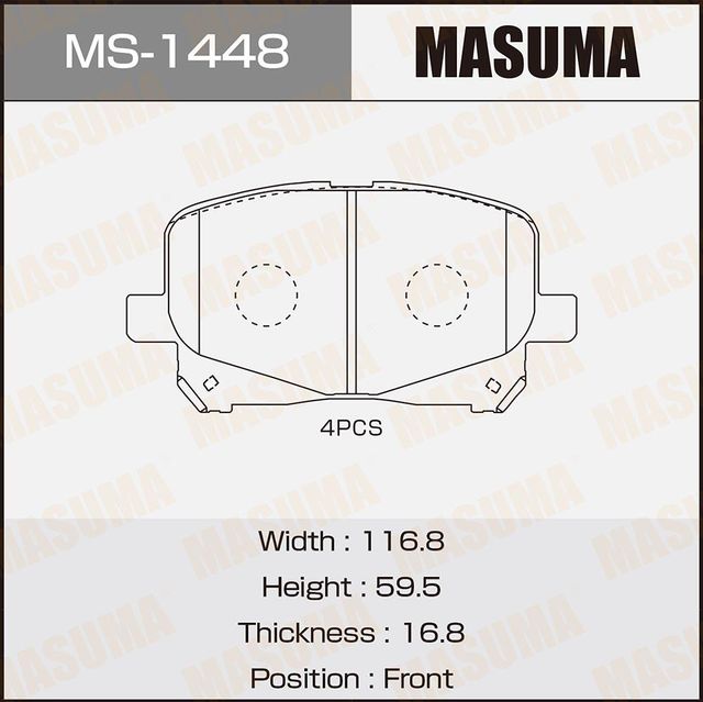 Тормозные колодки Masuma. Артикул MS-1448