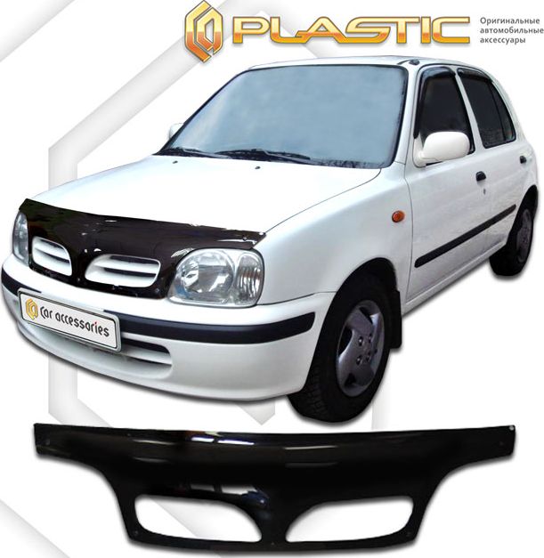 Дефлектор СА Пластик для капота exclusive (Classic черный) Nissan March 1999-2002. Артикул 2010060104028