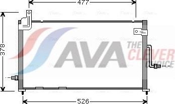 Радиатор кондиционера (конденсатор) AVA (алюминий). Артикул DW5044
