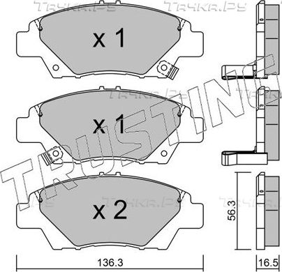 Тормозные колодки Trusting передние для Honda CR-Z 2010-2016. Артикул 882.0