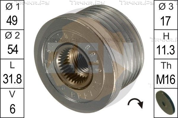 Муфта генератора обгонная Era для BMW 1 I (E81/E82/E87/E88) 2007-2011. Артикул ZN5458