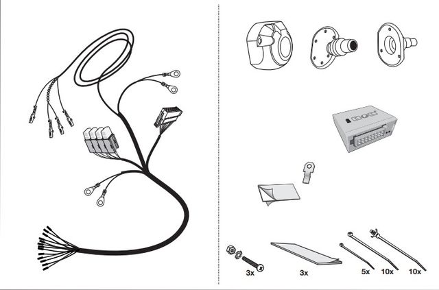 Штатная электрика фаркопа Hak-System (полный комплект) 13-полюсная для Mercedes-Benz Sprinter VS30 W910 2018-2026. Артикул 21040539