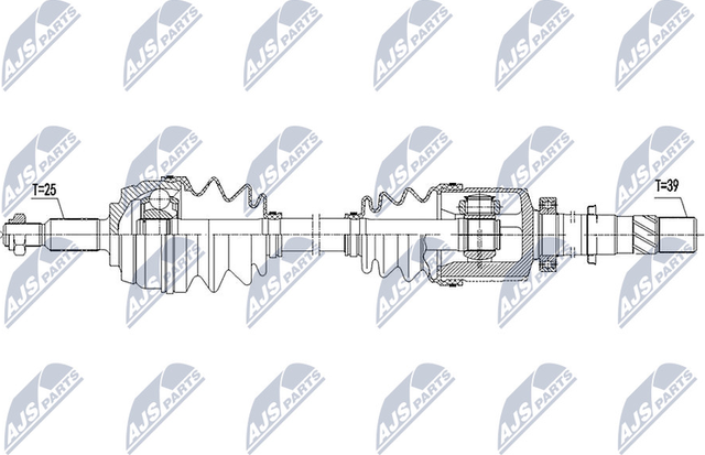 Полуось (привод в сборе, приводной вал) NTY для Renault Megane III 2008-2016. Артикул NPW-RE-101