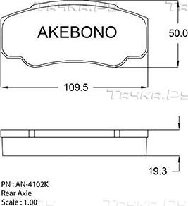Тормозные колодки Akebono Standard. Артикул AN-4102K