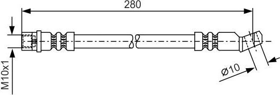 Тормозной шланг Bosch передний внешний для ВАЗ 2104 2000-2010. Артикул 1 987 481 014