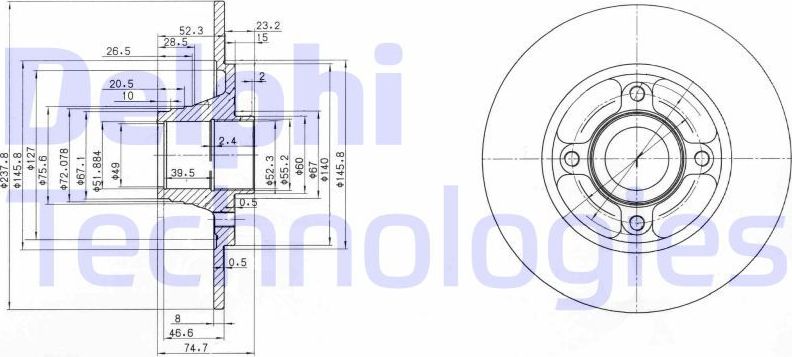 Тормозной диск Delphi. Артикул BG3360