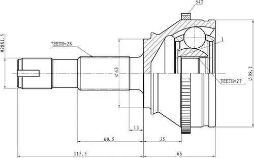 ШРУС наружный (Zikmar). Артикул Z87193R