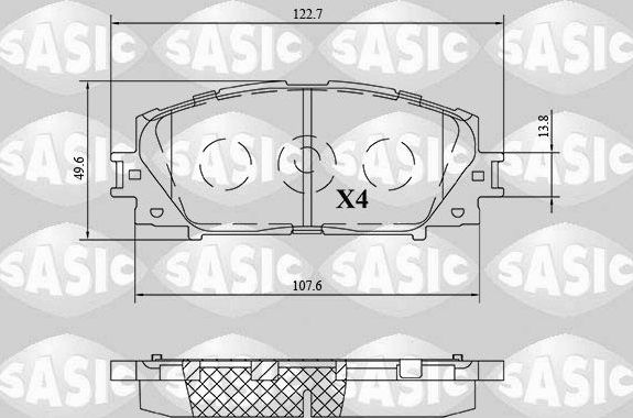 Тормозные колодки Sasic. Артикул 6216201