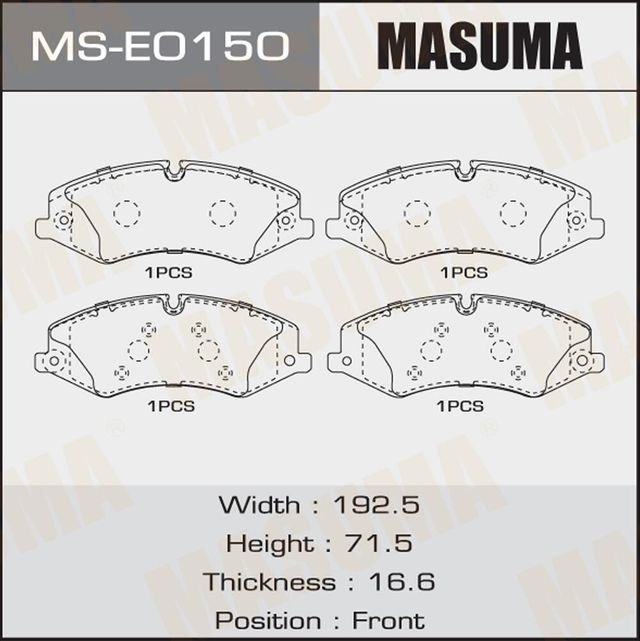 Тормозные колодки Masuma. Артикул MS-E0150