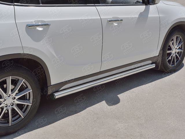Защита порогов RusStal труба d63 (Вариант 2) для Brilliance V5 2014-2026. Артикул BV5T-0027022